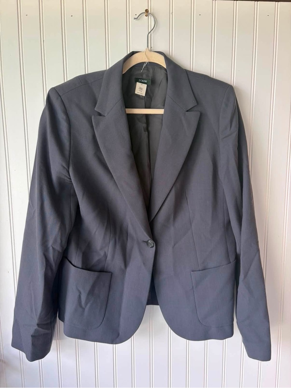 J. Crew Gray Single-Button Women's workwear career academia wool Blazer